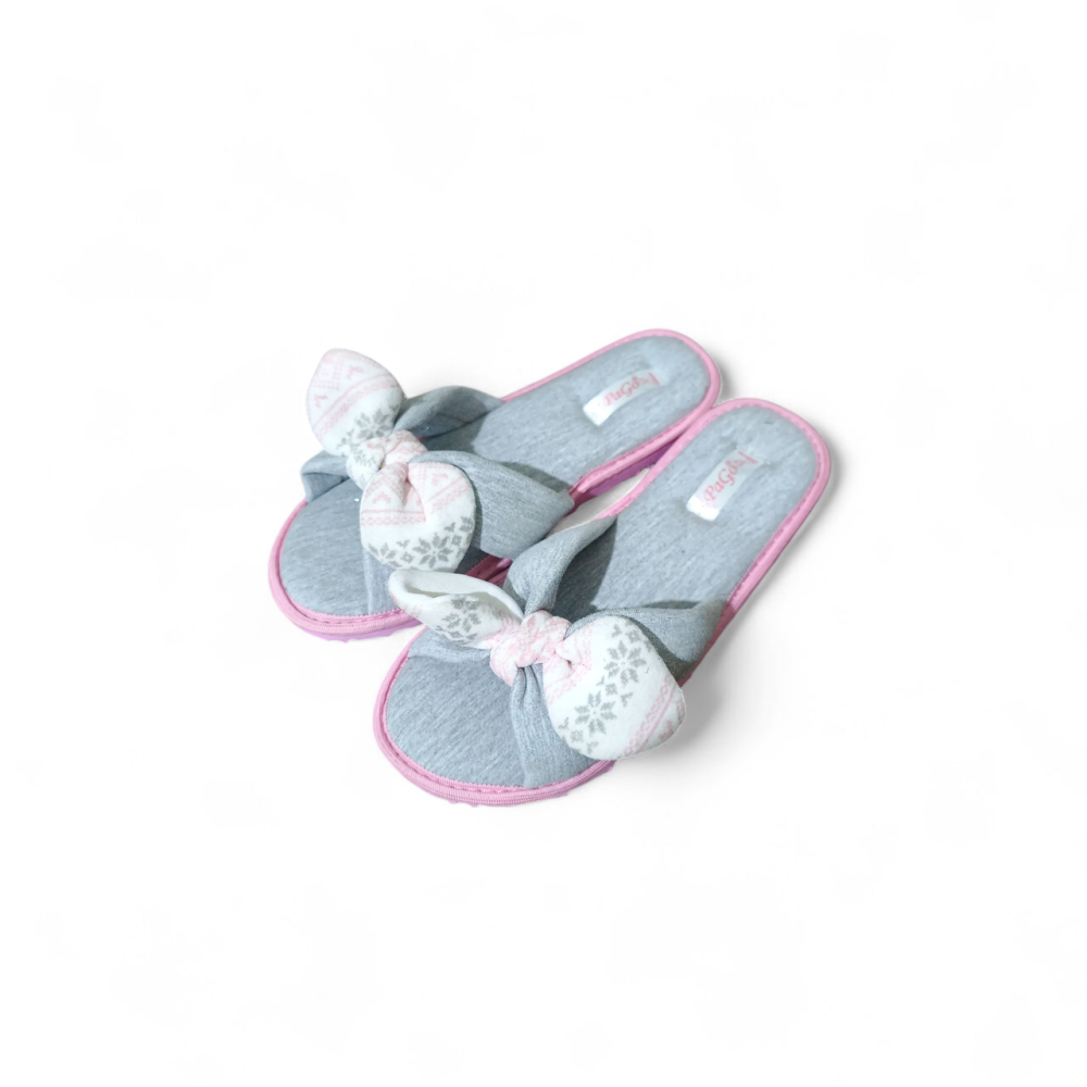 Капці жіночі купити відкриті PaGo "Солоха" Сірий бант Одеса - фото 1