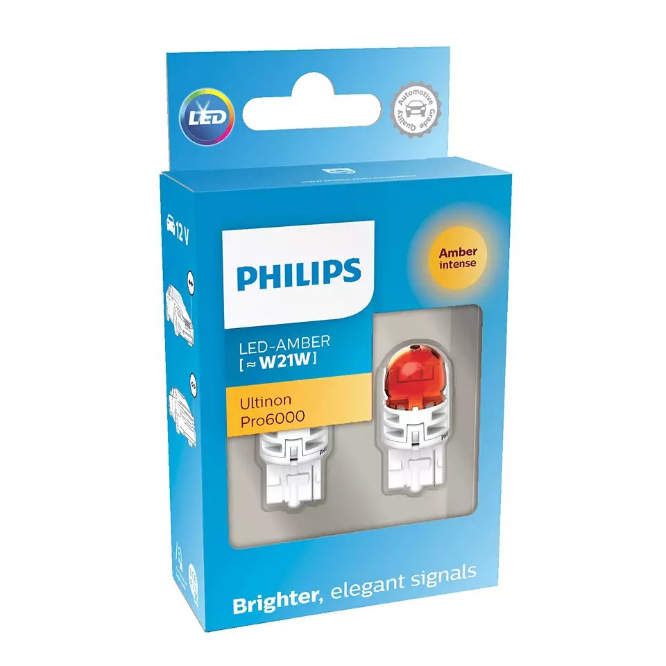 Комплект светодиодных ламп Philips 11065AU60X2 WY21W LED Ultinon Pro6000 SI 12V WX3x16d AMBER Харків - фото 4