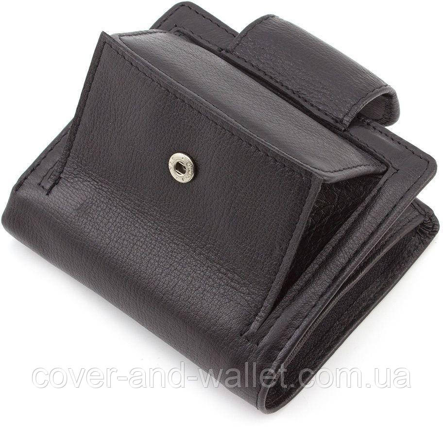 Компактный женский кожаный кошелек черного цвета на много карточек ST 415 Киев - изображение 6
