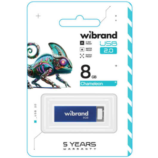 Флешка 8Гб USB 2.0 блакитний Chameleon Wibrand Житомир