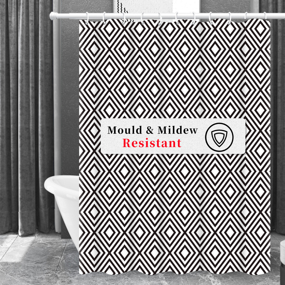 Шторка для ванны из полиэстера водонепроницаемая Bathlux 180x180 см с кольцами, занавеска для ванной комнаты Каменец-Подольский - изображение 2