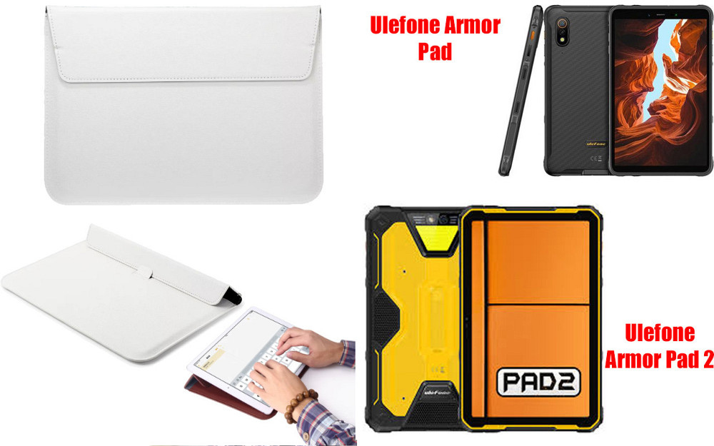 Чехол-конверт VitoCase для Ulefone Armor Pad, с функцией подставки для планшета Черный Белый Киев - изображение 1