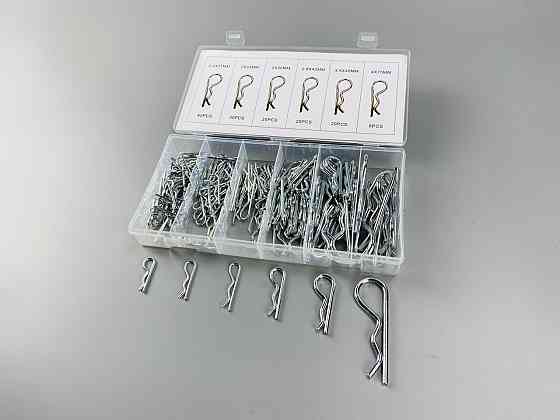 Набір шплінтів типу R метричних 150 шт. Пружинний штифт (6 різновидів шплінтів в одному наборі) Мукачево