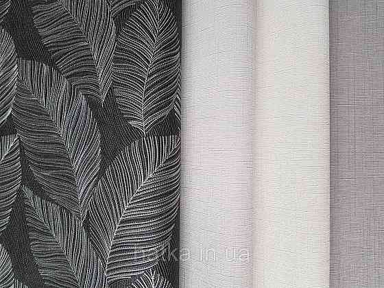 Шпалери метрові вініл на флізелін Erismann Nature soul листя структурні чорні сріблясті 3д Київ