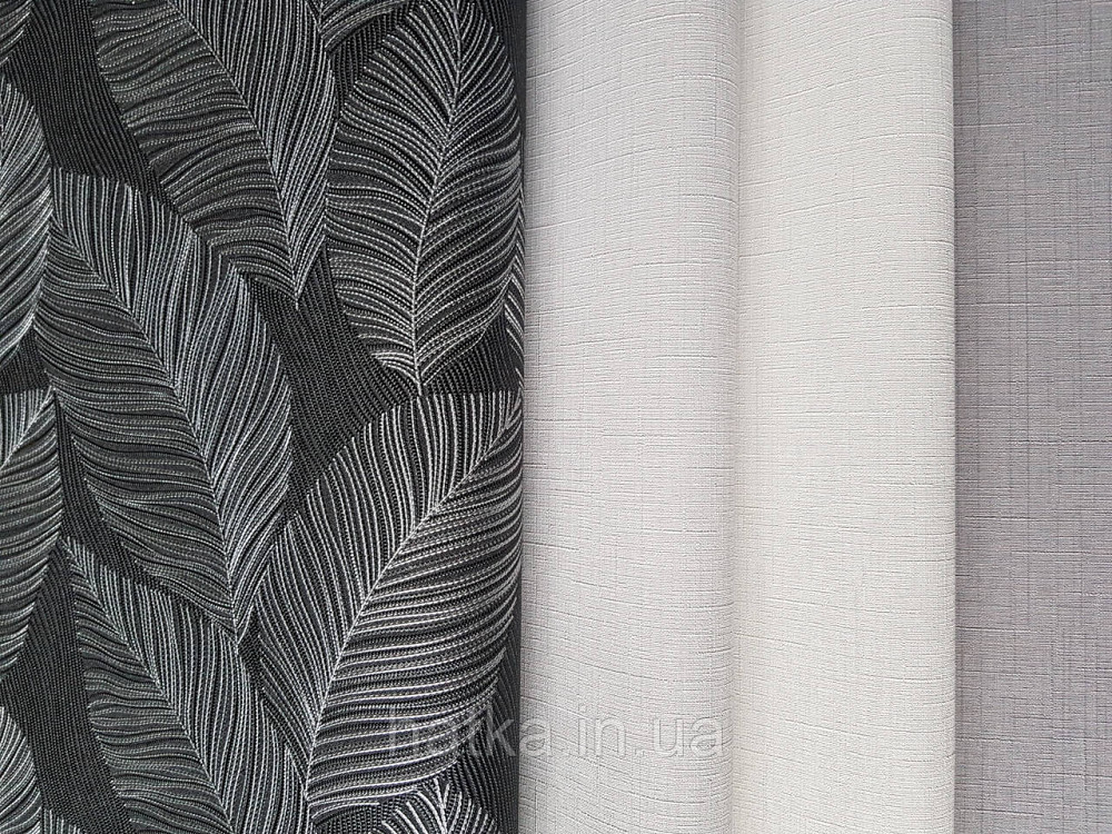 Шпалери метрові вініл на флізелін Erismann Nature soul листя структурні чорні сріблясті 3д Київ - фото 2