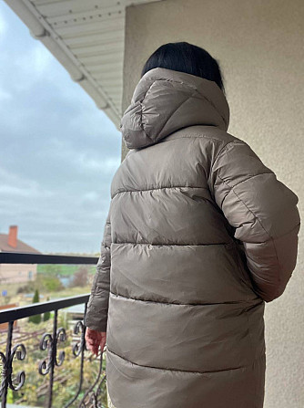 Куртка жіноча Lady Yep 9045 довга стегана з капюшоном пальто коричнева, коричневий, 46 Одеса - фото 8