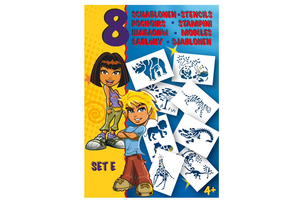 Трафарети MALINOS Африканські тварини 8 шт (Набір E) Киев - изображение 1