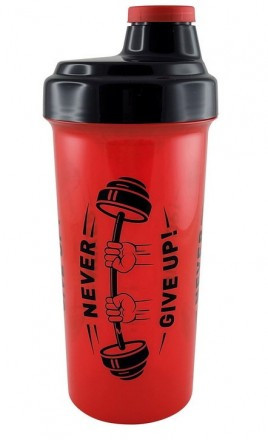 Шейкер 700 мл червоний з чорним написом " Never Give Up " Луцьк - фото 1