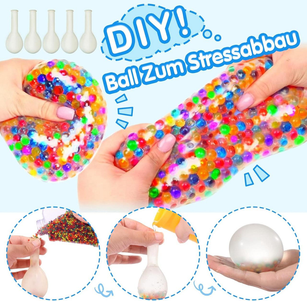 Гидрогелевые шарики Орбизы TULADUO, набор 4 в 1, 270 г, 50000 шт., 2-3.5 мм, разноцветные, с резиновыми шарик Киев - изображение 4