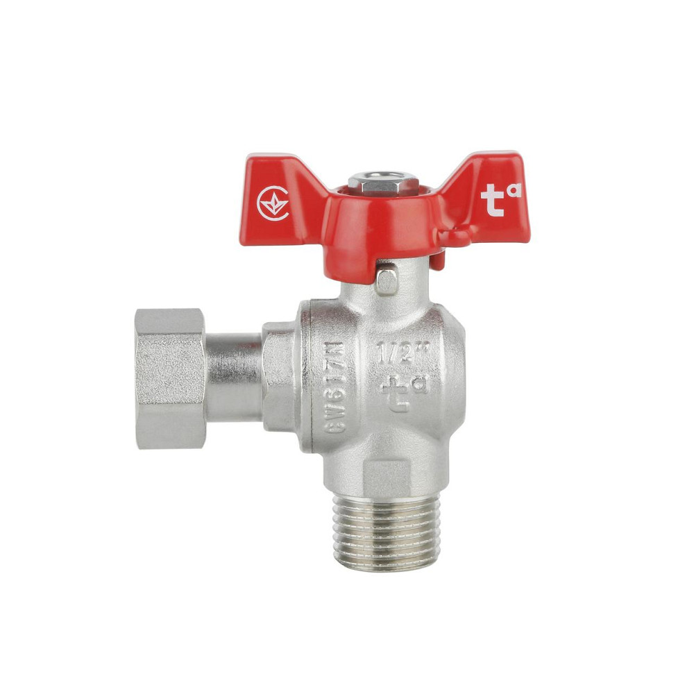 Кран кульовий із накидною гайкою Thermo Alliance Forte 1/2" ВЗ для води кутовий SF224W15 Київ - фото 13