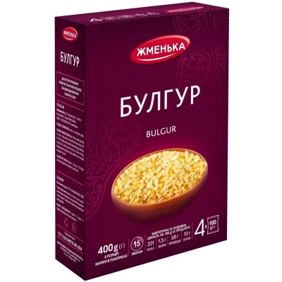 Крупа Жменька Булгур у пакетиках для варіння 4х100 г (4820152181718) Вінниця - фото 1