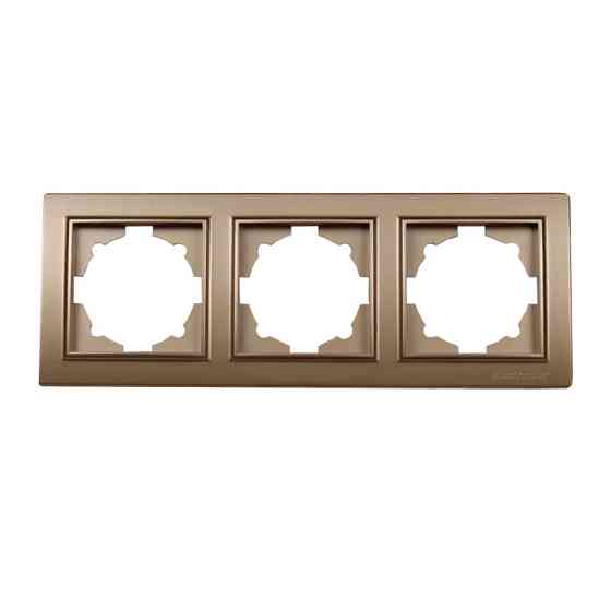Рамка трехместная, Enzo роскошное золото Днепр