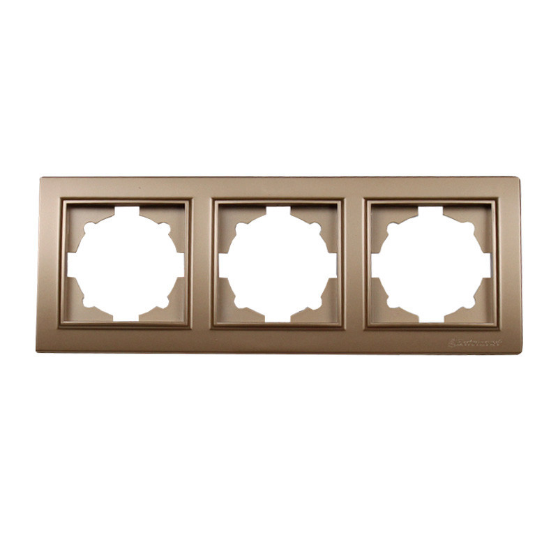 Рамка трехместная, Enzo роскошное золото Днепр - изображение 1