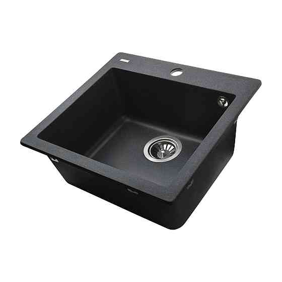 Гранітна мийка Globus Lux AOSTA графiт 490x455мм-А0001 (000023568) Київ