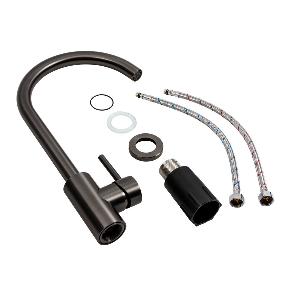 PLATINUM Змішувач кухонний Platinum PVD чорний 8003А-LI Київ - фото 2