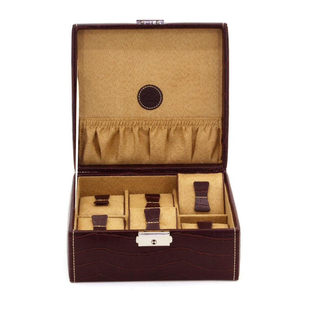 Скринька для зберігання годинника Friedrich Lederwaren Bond 6, коричнева крокодил Рівне - фото 1