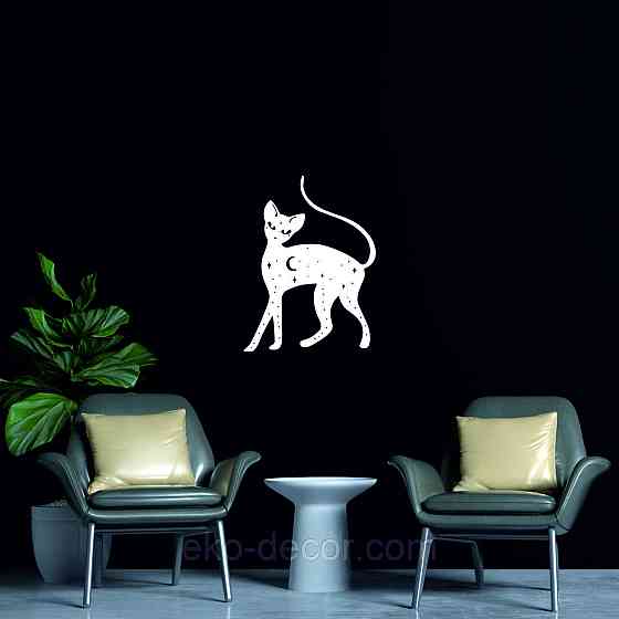 Декоративное настенное 3D Панно «Кот» Декор на стену с объемом 110*82 см, Белый Киев