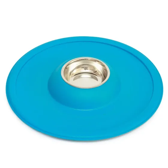 Миска металева для собак і котів Volcano з м'яким ковриком, миска антибруд, 39 см Київ