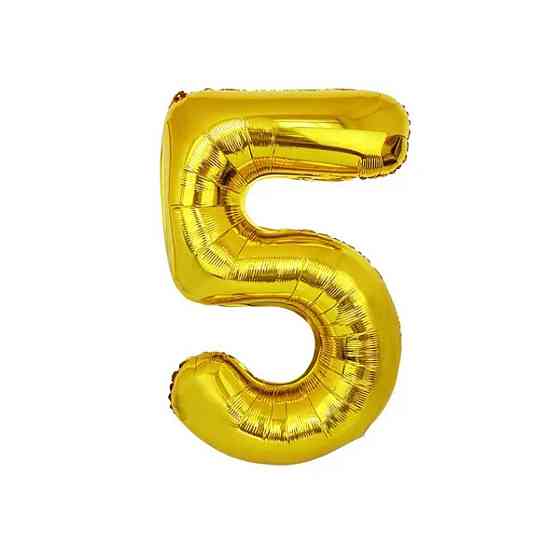 Цифра фольгована 5 золото 76см Київ