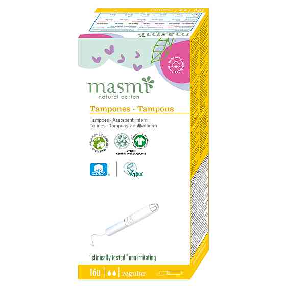 Органічні тампони Regular з аплікатором Masmi 16 шт Київ