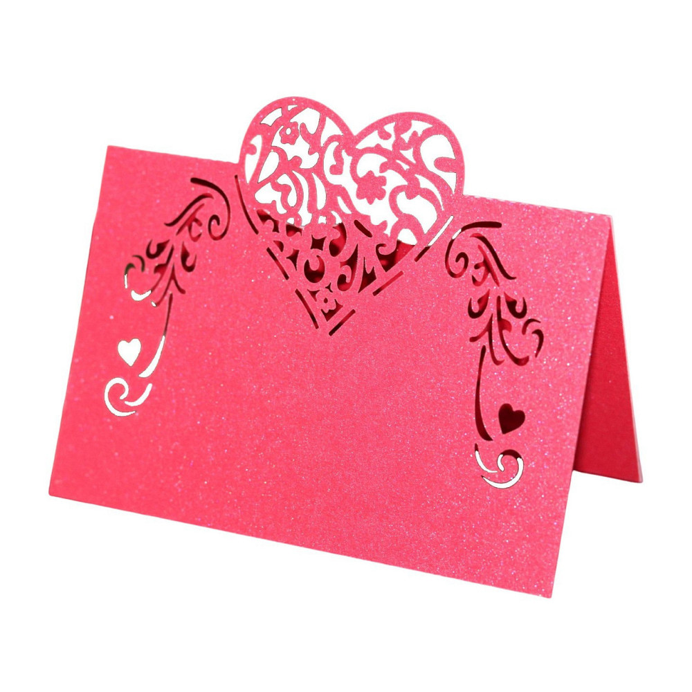 Банкетные карточки для гостей на стол 10 штук 5,5 на 9 см красный Киев - изображение 1