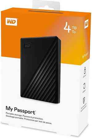 Зовнішній жорсткий диск 2.5" USB 4.0TB WD My Passport Black (WDBPKJ0040BBK-WESN) Чорний Харків