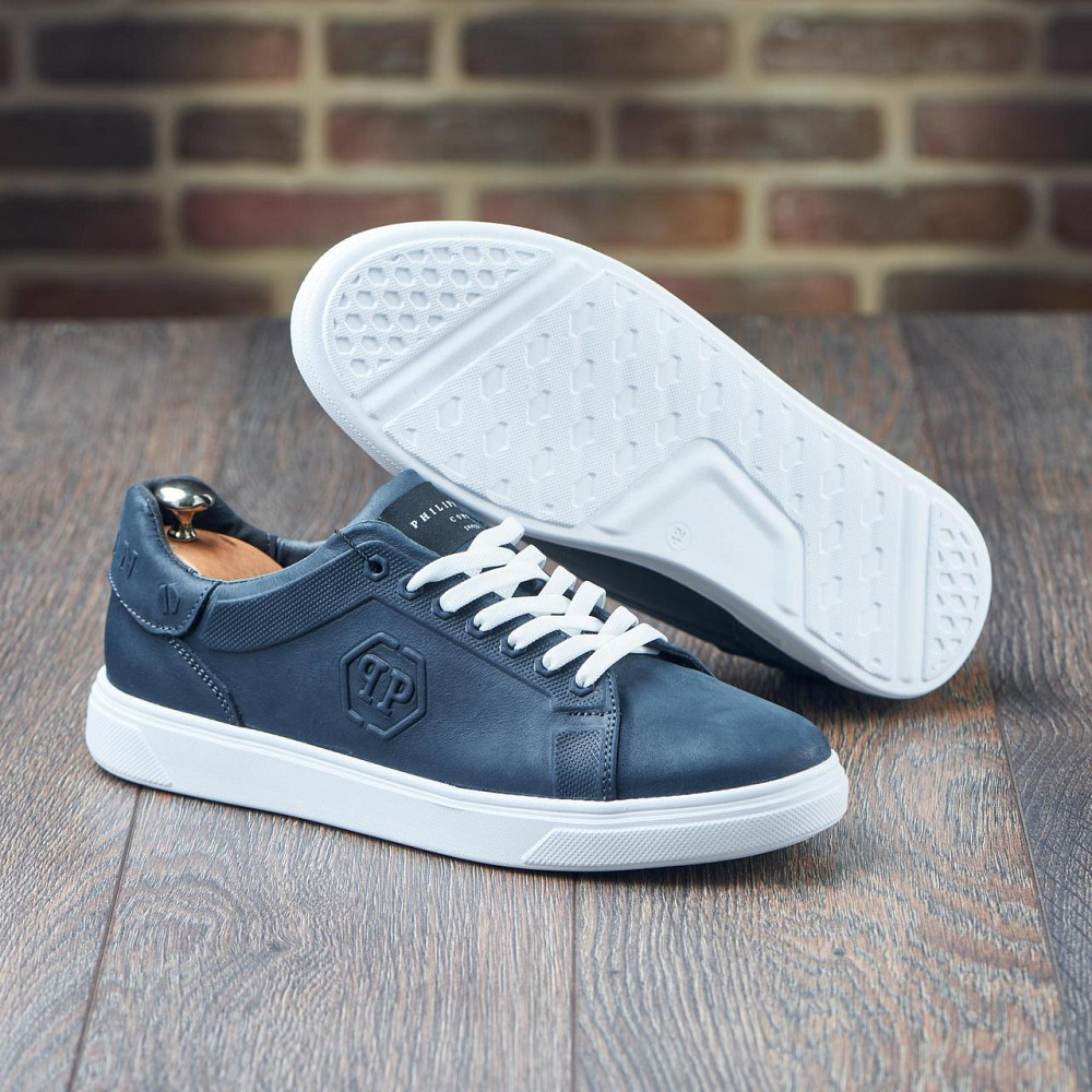 Чоловічі кеди з натуральної шкіри ПП 1 сині Харьков - изображение 10