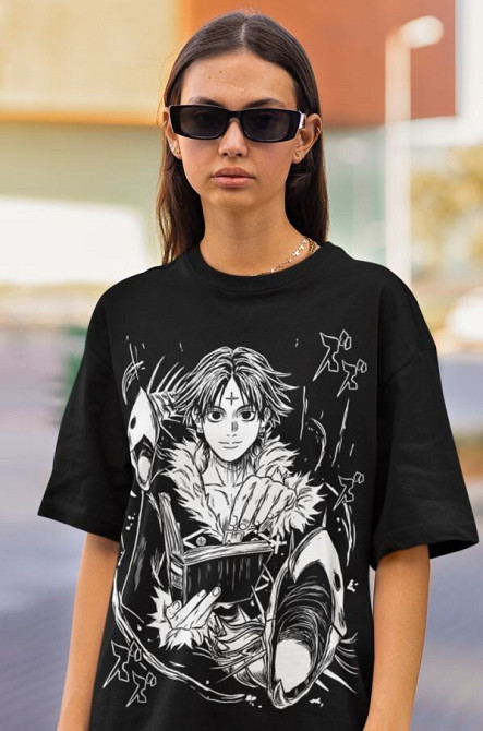 Футболка мужская аниме Охотник × Охотник оверсайз (S/M/L) Черний AnimeJ0980 Днепр - изображение 3