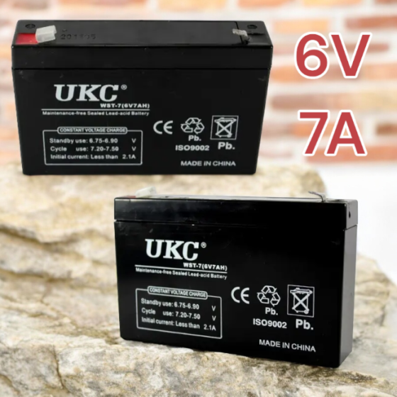Універсальний акумулятор UKC 6V 7A для побутової техніки, іграшок, ДБЖ та автономних пристроїв Одеса