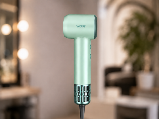 Фен для волосся VGR V-446 GREEN: BLDC 110000 об/хв, іонізація, 1400 Вт, 350 г, 6 режимів, LED та магнітна насадка Одеса
