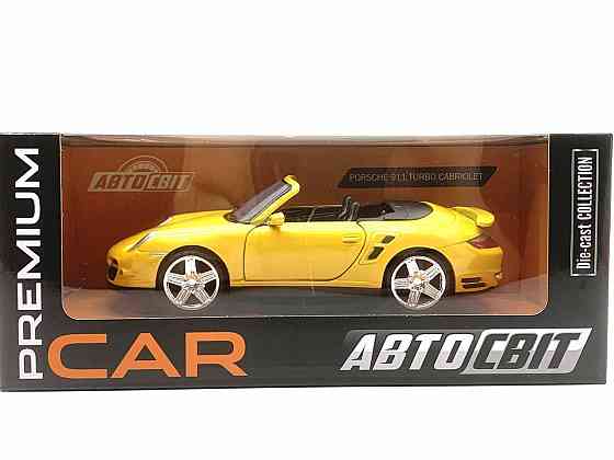 Машина Автосвіт Porsche 911 convertible інерційна відчиняються двері 18 см Жовтий (AP-1932) Чернігів