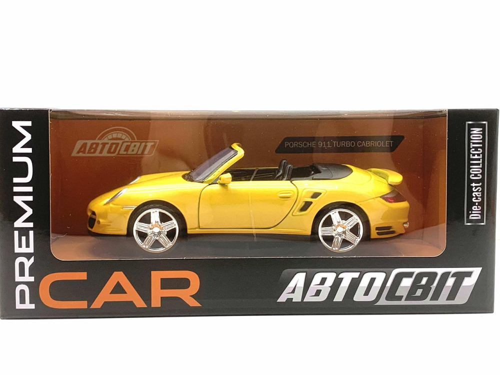 Машина Автосвіт Porsche 911 convertible інерційна відчиняються двері 18 см Жовтий (AP-1932) Чернігів - фото 2