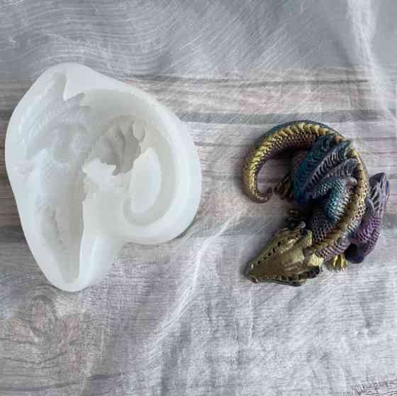 Молд силіконовий Дракон 110 на 100 мм сірий Київ