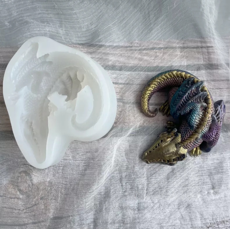 Молд силиконовый Дракон 110 на 100 мм серый Киев - изображение 1