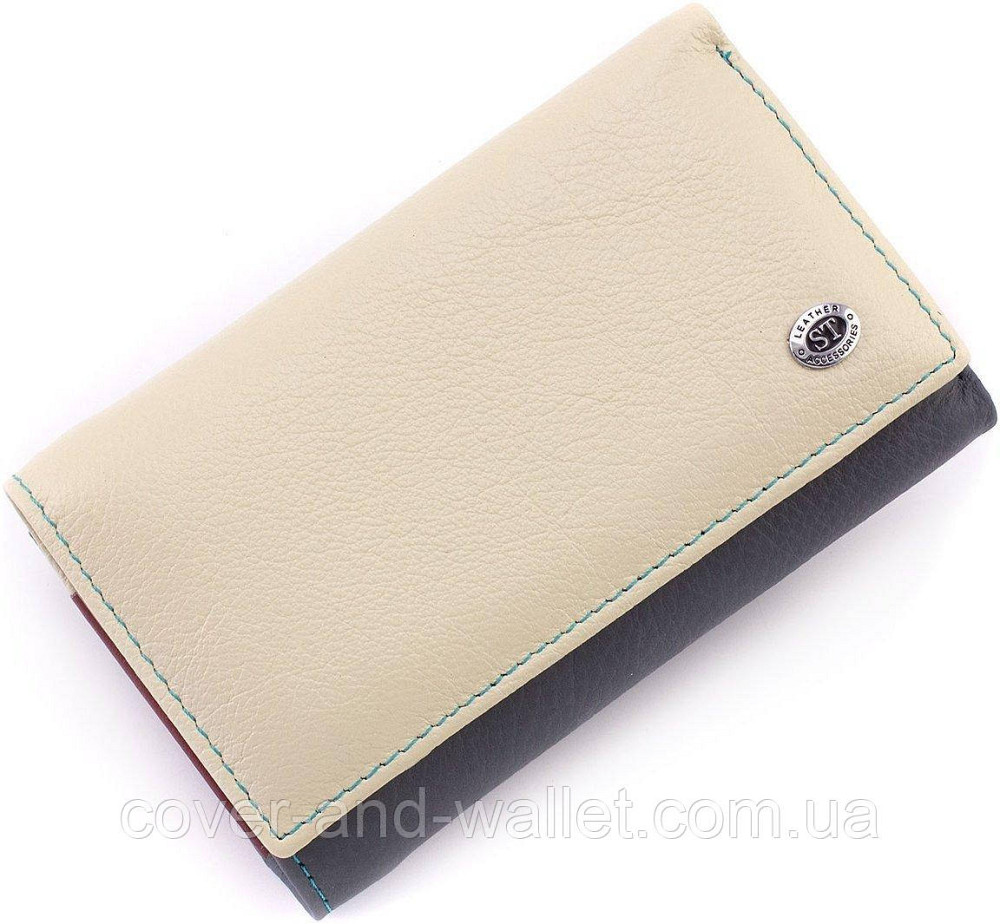 Пудровый женский кожаный кошелек на магнитах среднего размера Marco Coverna МС 1418 Фиолетовый Киев - изображение 1