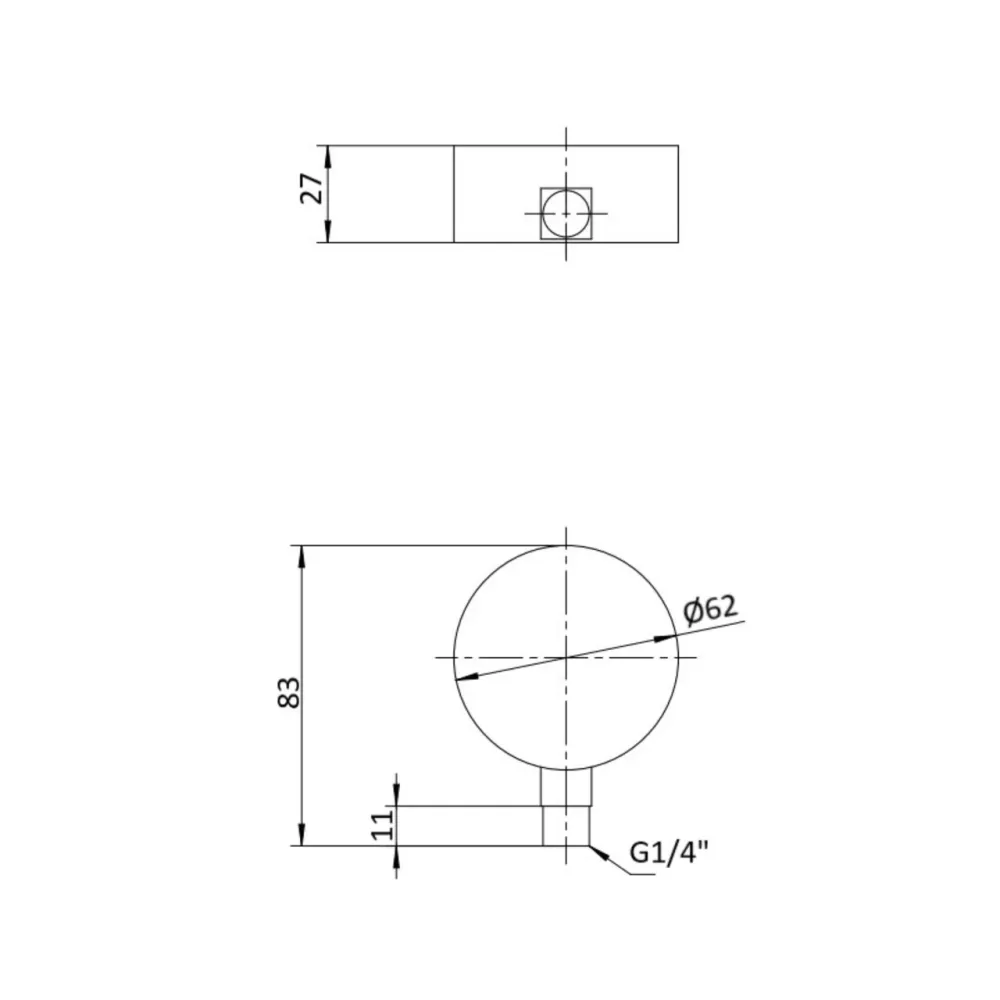 Манометр гліцериновий Thermo Alliance Forte d63 мм, 1/4"Н із заднім під'єднанням (латунь) 0–10 барів TAF171G10B Київ - фото 12