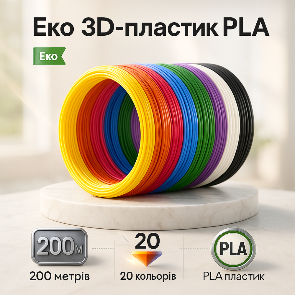 Пластик до 3D ручки. Еко 3D-пластик PLA. Набір з 20 кольорів. (200 метрів) AB-50 Львів - фото 11