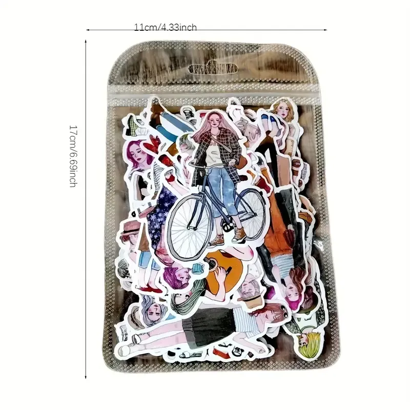 Набор стикеров модные девушки 50 шт – стильные наклейки для скрапбукинга, дневника, ноутбука и телефона Киев - изображение 6