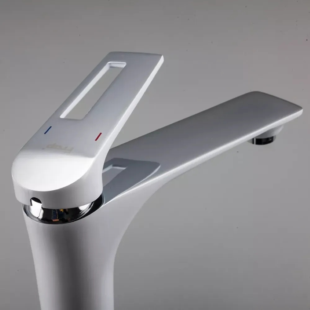 Смеситель для раковины высокий Frap F1052-54 белый/хром Киев - изображение 4