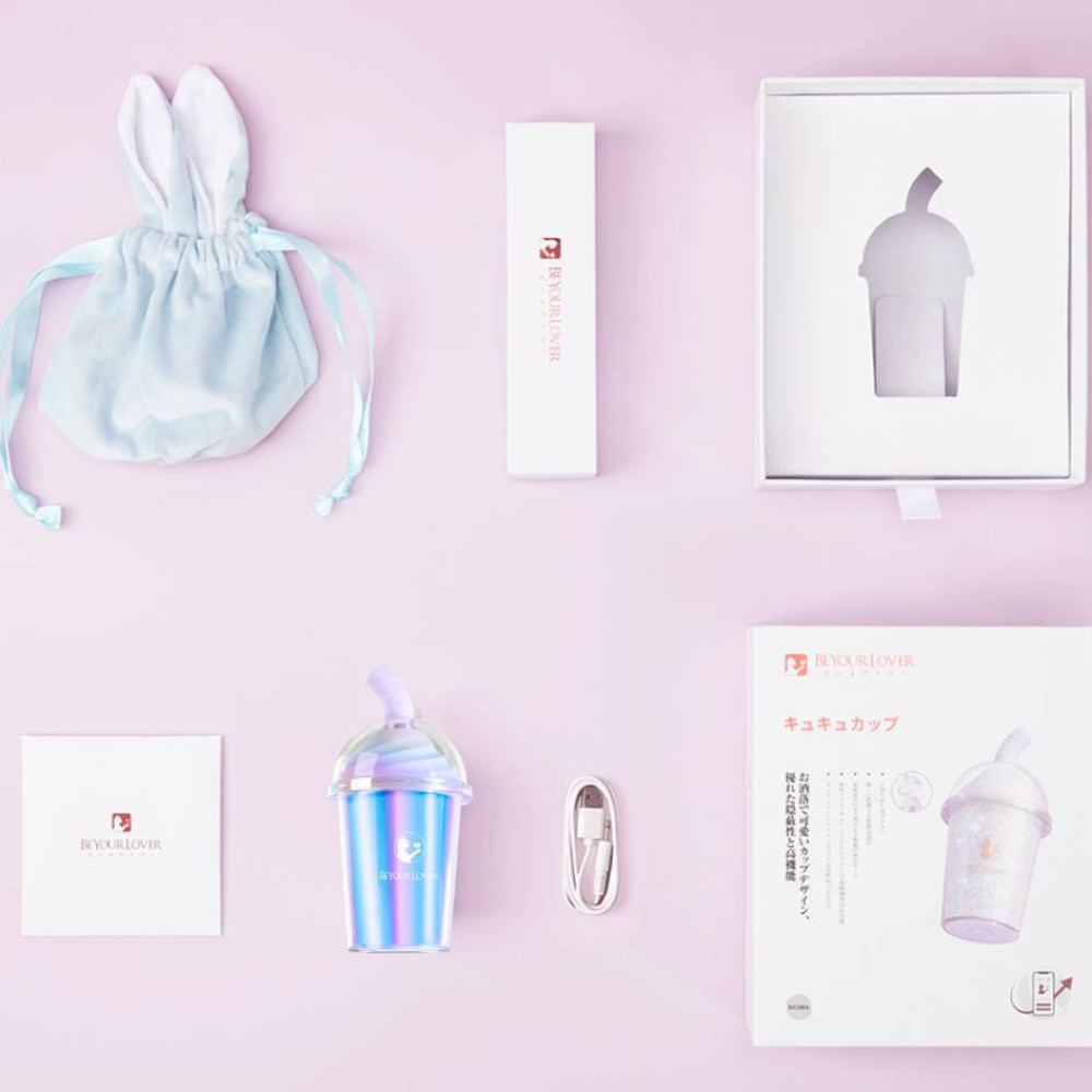 Вакуумний стимулятор у формі стаканчика з трубочкою BeYourLover Joy Cup голубий, 9.1 см х 4.6 см Sex Aura Київ - фото 3