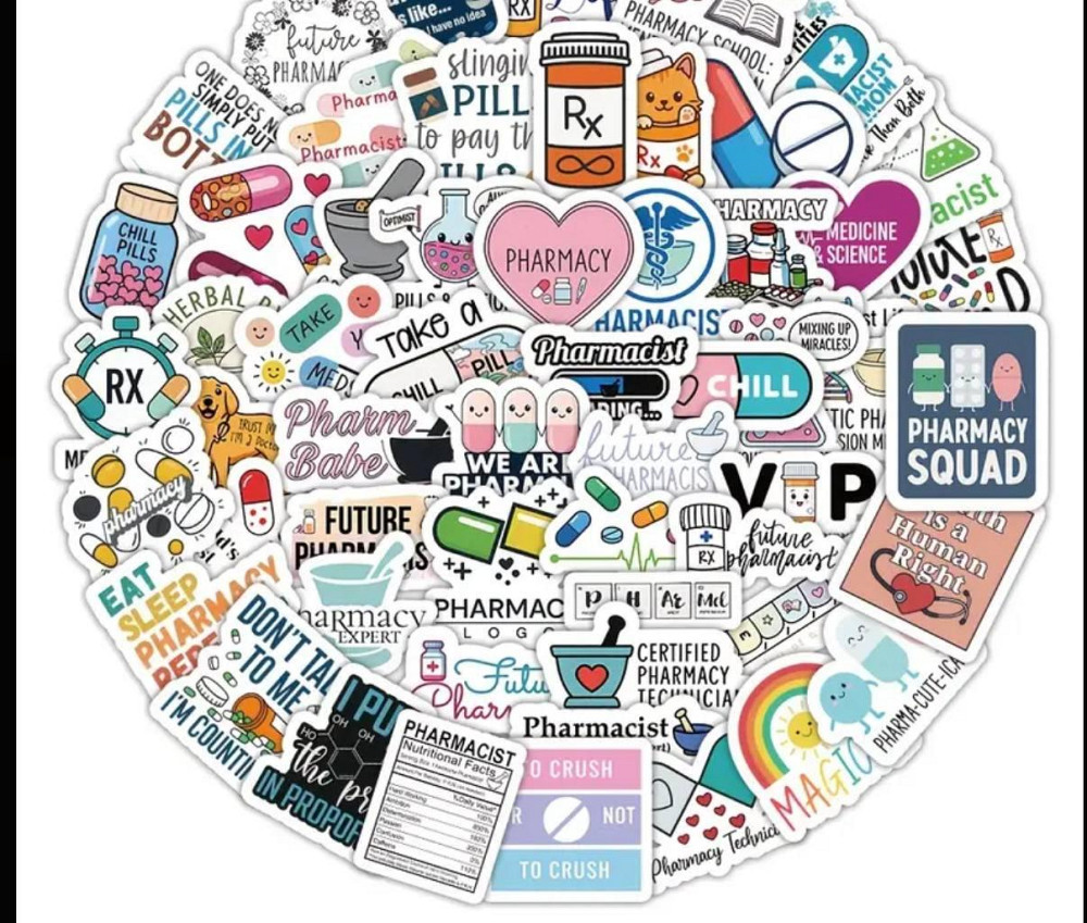 Набір веселих наліпок для аптекаря, 50 шт Київ - фото 1
