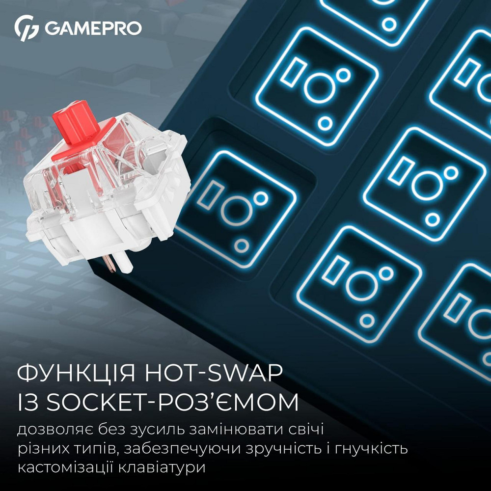 Клавіатура бездротова GamePro Asgard Drakkar Keychron Super Red Switch Blue (MK305BL) ( 18169 ) Харків - фото 2