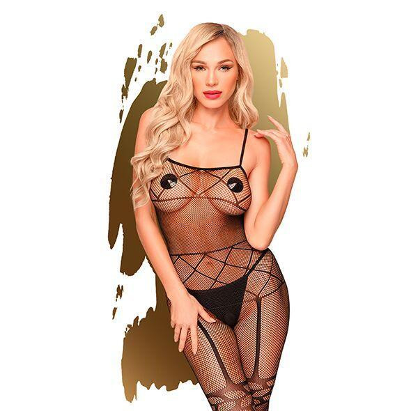 Бодистокинг с чулками и геометрическим рисунком Penthouse - Firecracker Black XL Sex Aura Киев - изображение 1