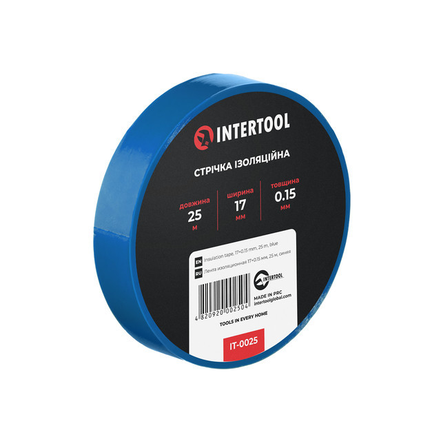 Стрічка ізоляційна 0.15мм*17мм*25м синя INTERTOOL IT-0025 Киев - изображение 4