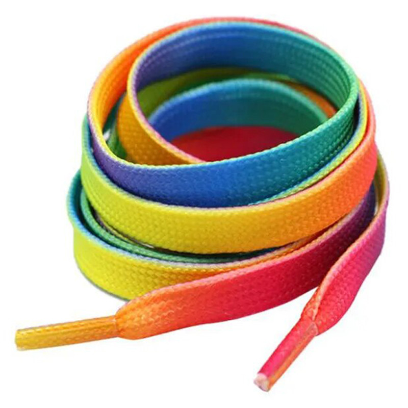 Шнурки для взуття різнокольорові яскраві модні аксесуари Lace 80см (Різнокольорові, 1 пара) Миколаїв - фото 1