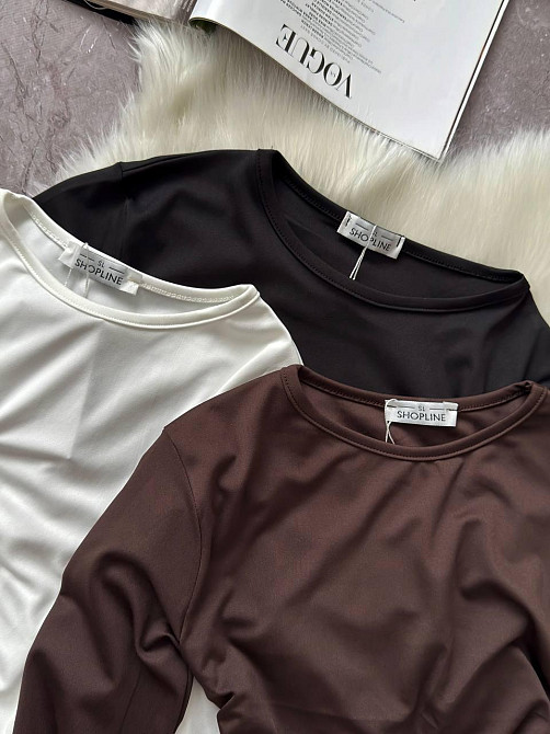 Женский стильный асимметричный лонгслив со шлейфом микродайвинг Шоколад Одесса - изображение 10