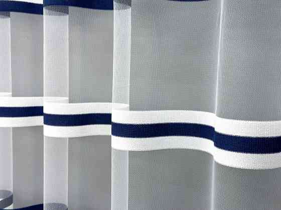 Тюль VR-Textil 1773т Фатин полосы Синий с белым 300х270 см (42-0764) Киев