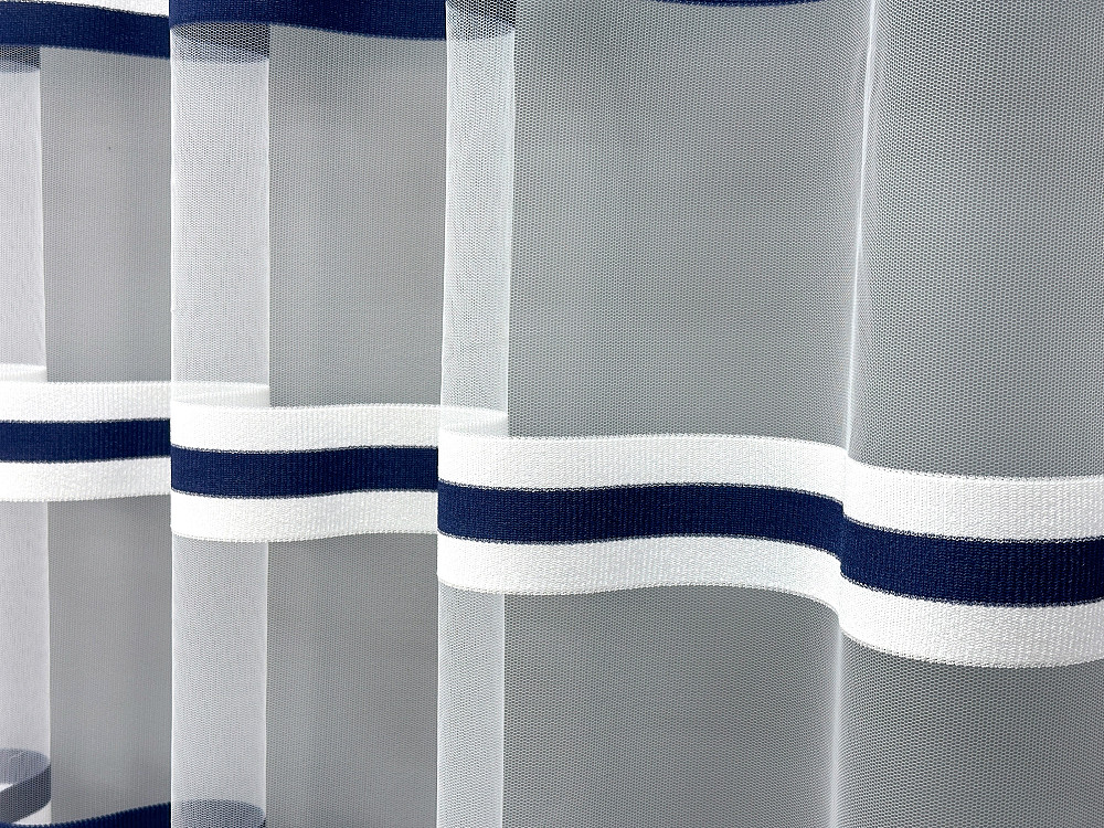 Тюль VR-Textil 1773т Фатин полосы Синий с белым 300х270 см (42-0764) Киев - изображение 5