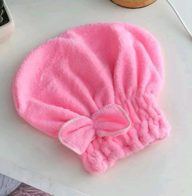 Тюрбан для сушіння волосся універсальний рожевий Київ - фото 1