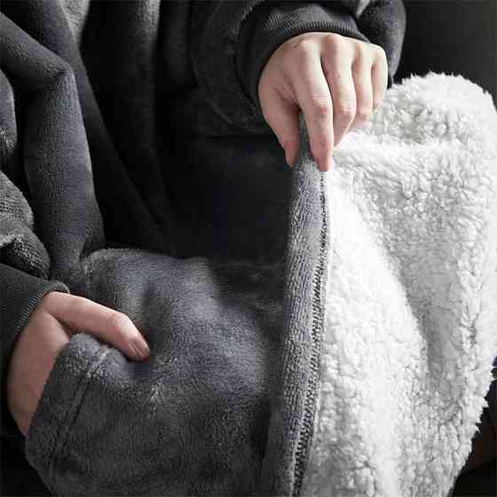 Плед жіноча толстовка з капюшоном (100х80см) HUGGLE HOODIE,Сірий SBR Київ